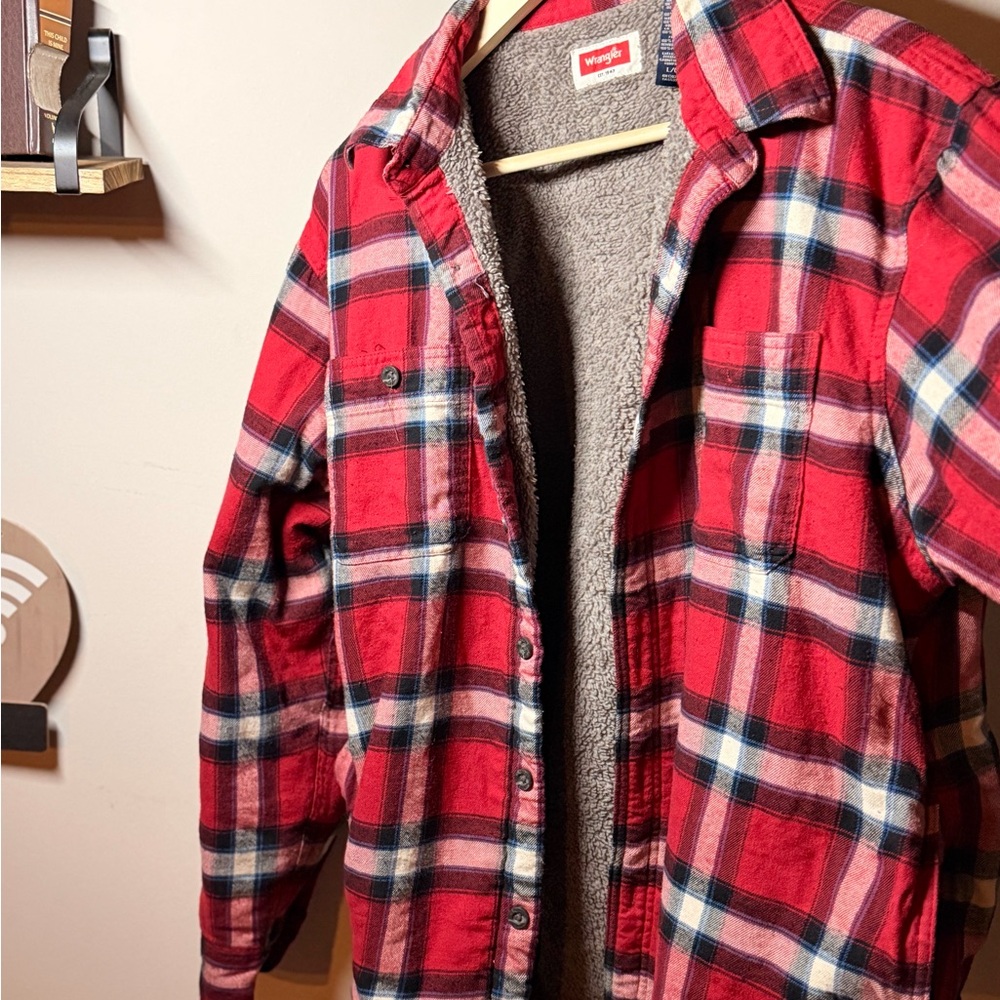 Wrangler Red Plaid Sherpa Jacket